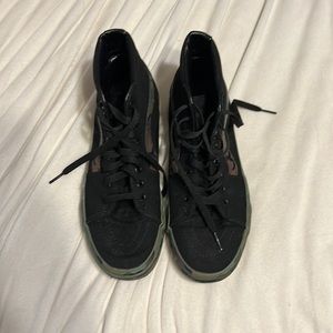 Black and Camo High-Top Vans